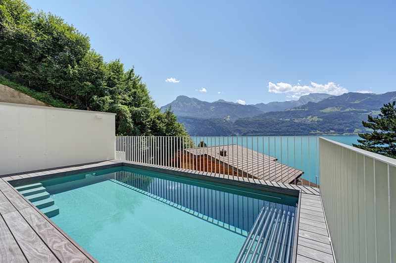 Pool mit Seeblick