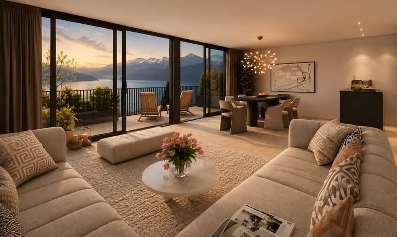 Exclusive new apartment with single-family house character and unobstructable lake and mountain view (2)