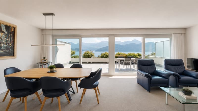 Wohnen in Weggis mit privatem Seeanstoss – attraktive Terrassenwohnung am Vierwaldstättersee (1)