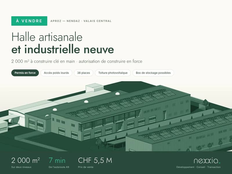 Halle artisanale et industrielle neuve 2 000 m² Aproz (Nendaz) (1)