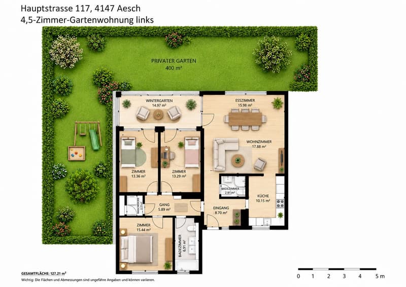 Exklusive 4.5-Zimmer-Gartenwohnung mit 400 m² Privatgarten in Aesch (10)