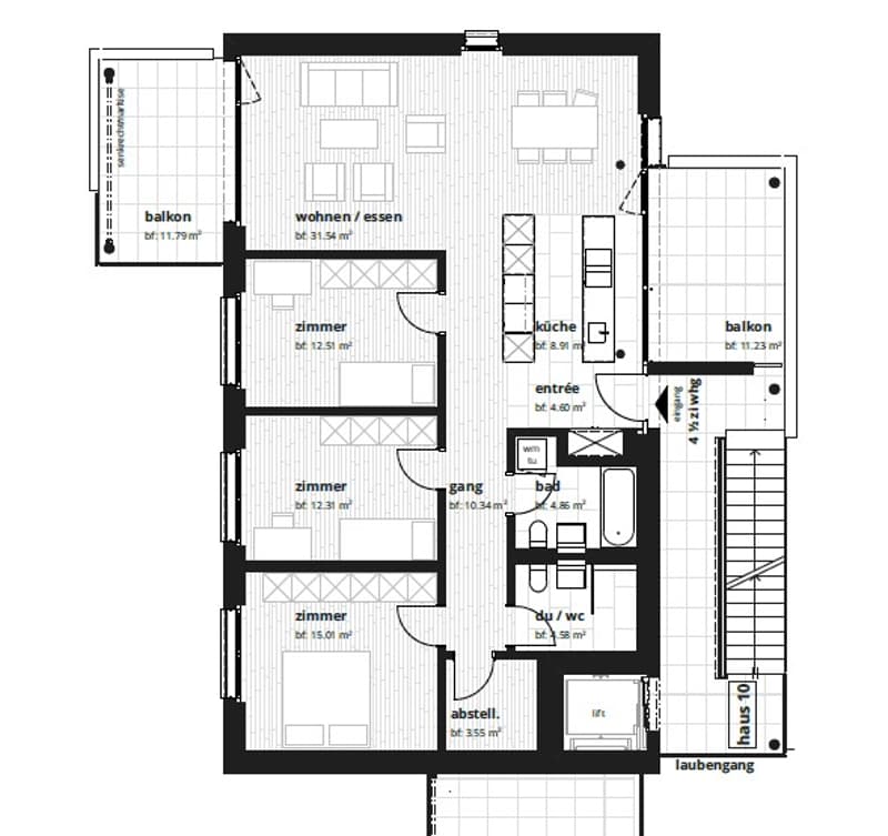4.5 Zimmer-Wohnung an bester Lage (12)