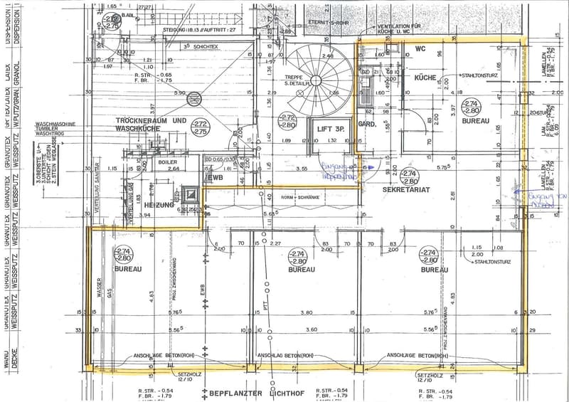 Living room, kitchen, 2 bedrooms, 2 bathrooms, balcony, office, boiler room, storage room, lift shaft, stairwell