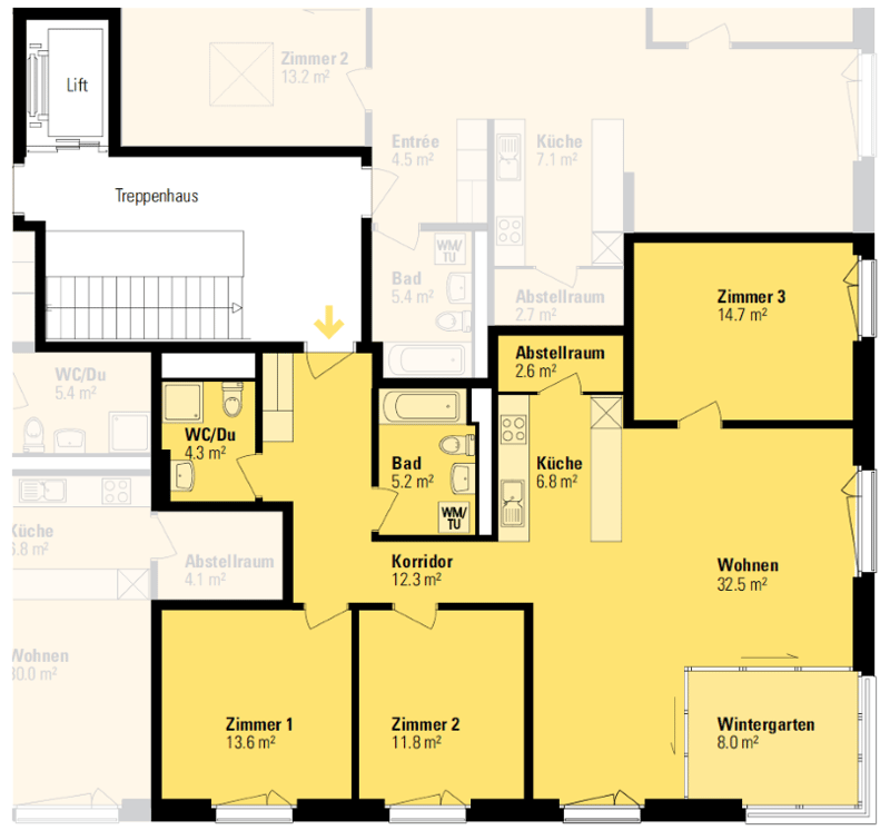 Moderne und grosszügige 4.5-Zimmerwohnung im 6.OG mit Wintergarten (10)
