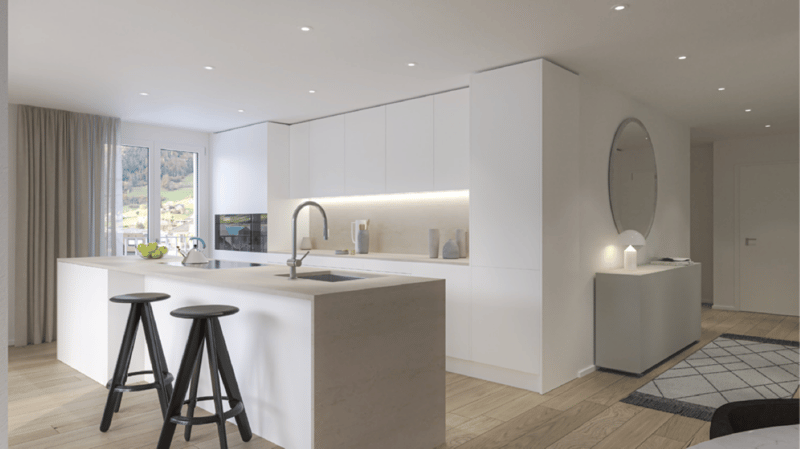 Appartement lumineux, neuf et luxueux de 3½ pièces (G4) au dernier étage avec grand balcon (12)