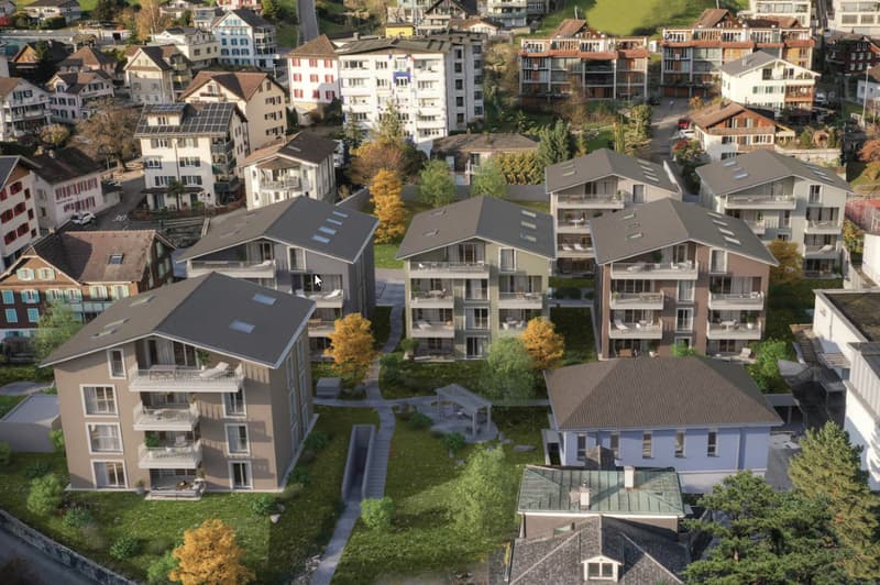 Helle, neue luxuriöse 2½ Zimmer Wohnung (H4) 1.OG mit grossem Balkon (14)