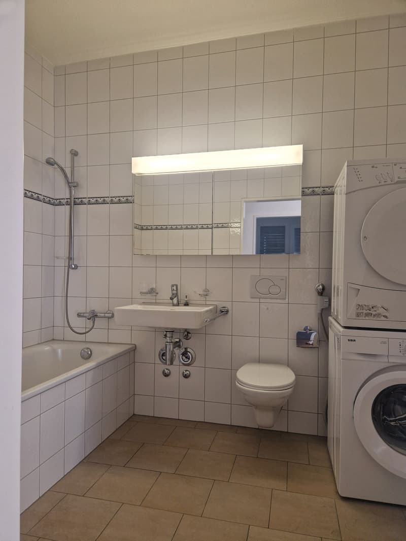 Badezimmer mit Waschturm