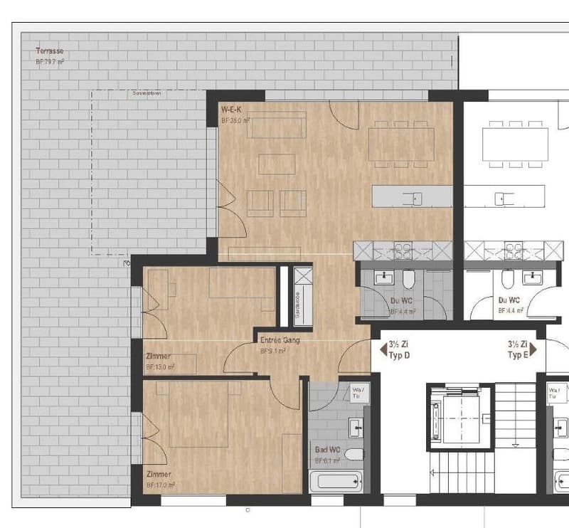 Charming 3.5-room attic apartment in Menziken – modern, quiet, and sunny (11)