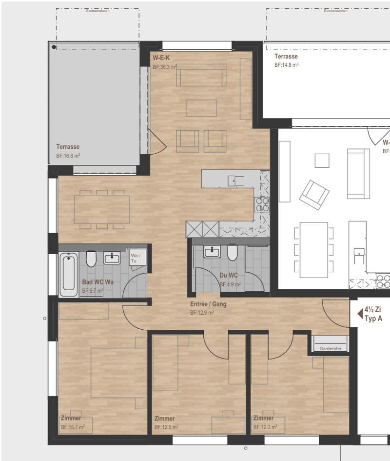 Bright and family-friendly 4.5-room apartment with balcony in Menziken (8)