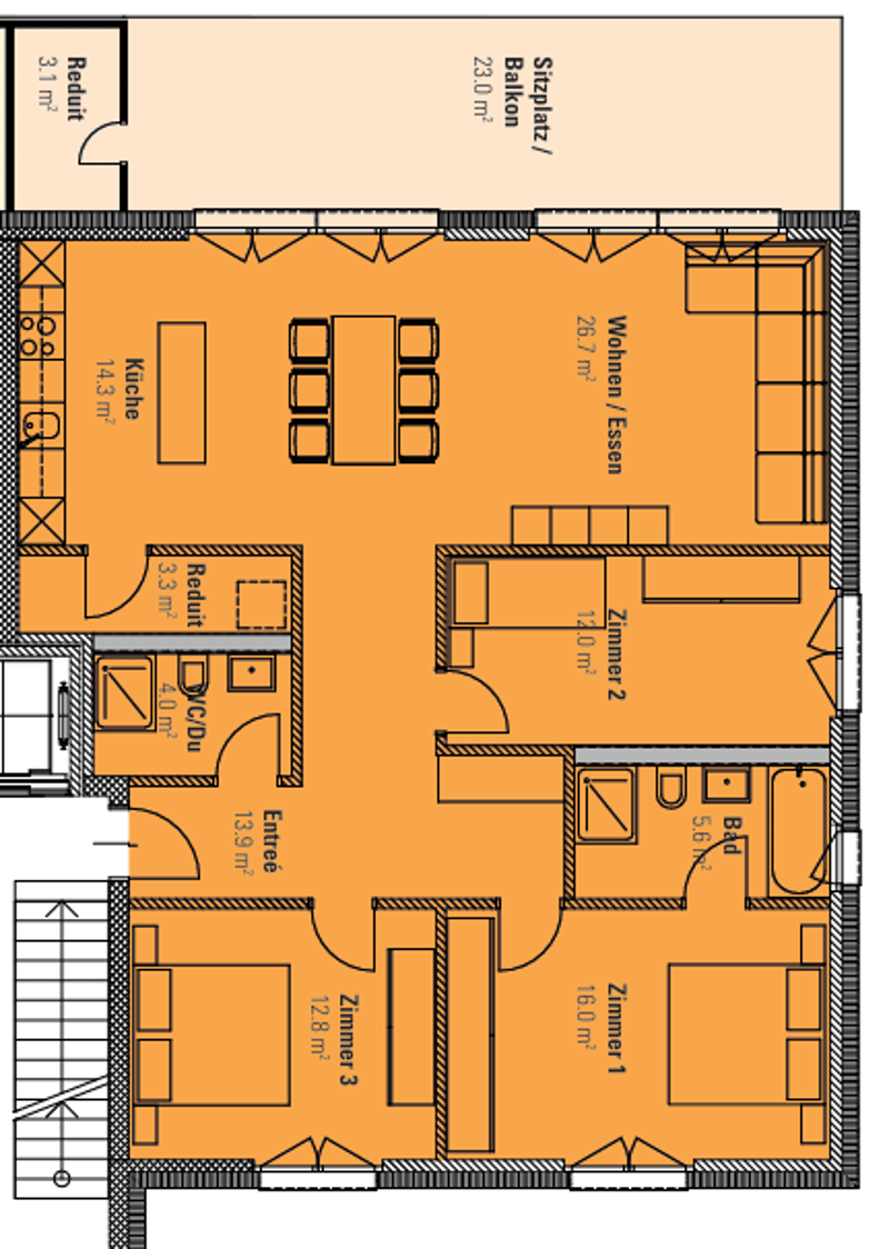Bright 4.5-room apartment with large balcony in Sarmenstorf (11)