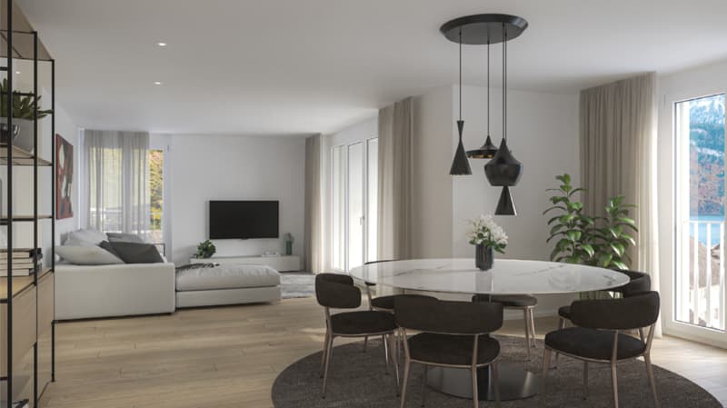 Bright, new luxurious 2½ room apartment (H2) on the ground floor with large seating area (12)