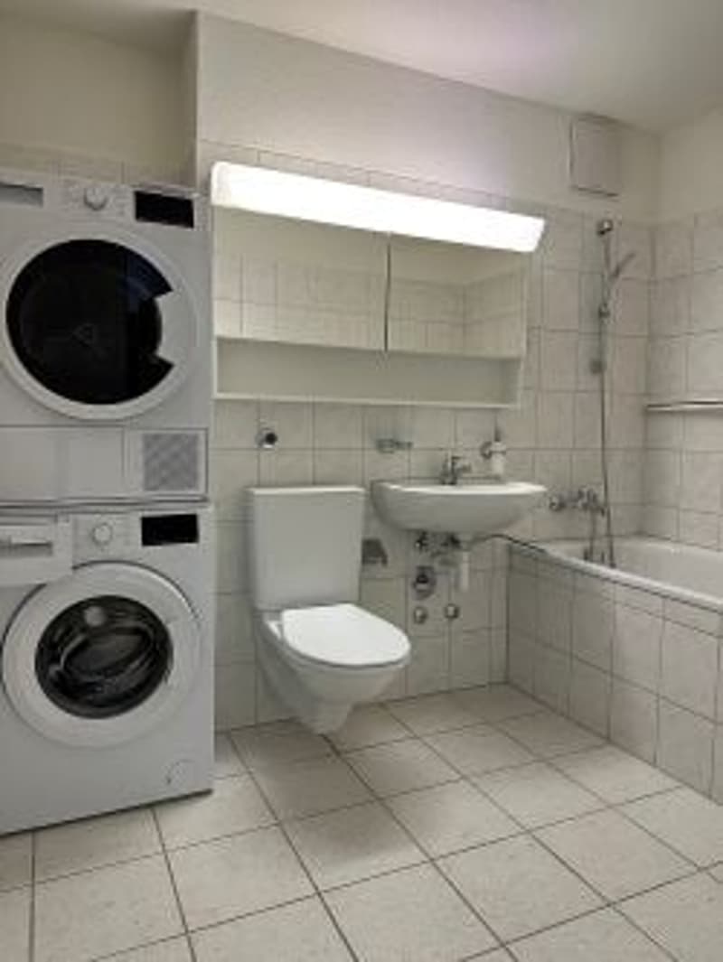Badezimmer mit Waschturm