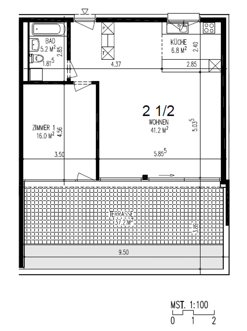 Charmante 2.5-Zimmer-Terrassenwohnung im 6. OG mit Bergblick in Winterthur (8)