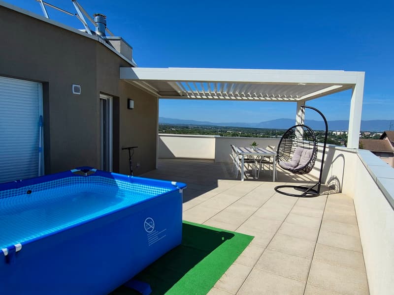 Attique T4 d'exception   Vue panoramique montagnes 92 m² terrasse de 80 m² (12)