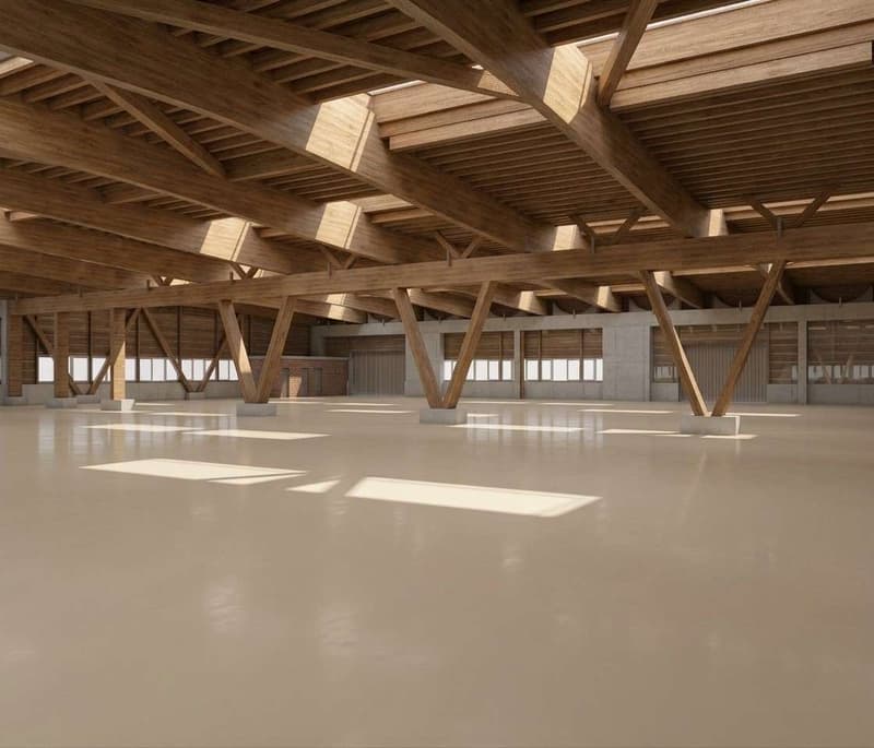 Visualisierung Halle im Grundausbau nach Sanierung 3