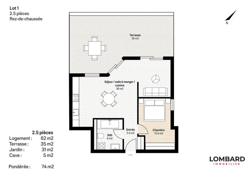 Appartement neuf de 2.5 pièces au rez-de-chaussée (6)