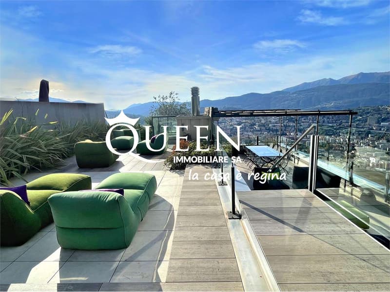 Aldesago: attico 5.5 locali, 320 mq., roof terrace, Jacuzzi, vista moz (13)