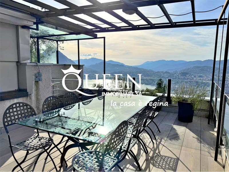 Aldesago: attico 5.5 locali, 320 mq., roof terrace, Jacuzzi, vista moz (12)