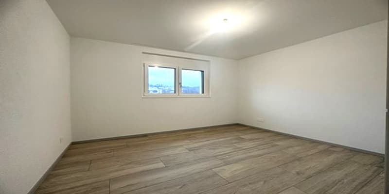 empty room, wooden floor, white walls, large window