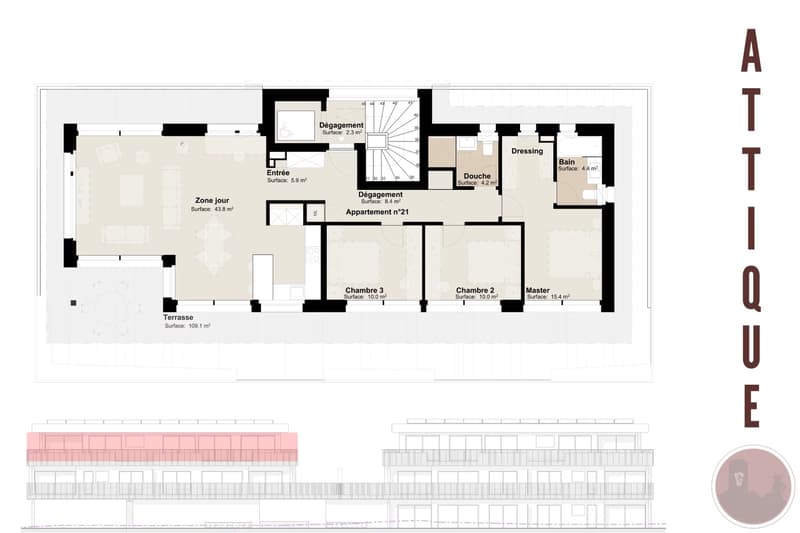 Attika neu von außergewöhnlicher Qualität mit 4,5 Zimmern und 109 m2 Terrasse (3)