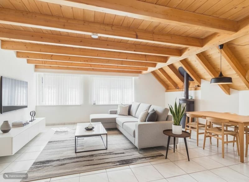Grosszügige Maisonette Wohnung mit Balkon und Cheminée (1)