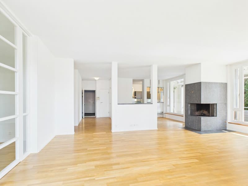 Stylish living on Bruderholz with chimney, balcony, terrace, and ornamental garden (3)