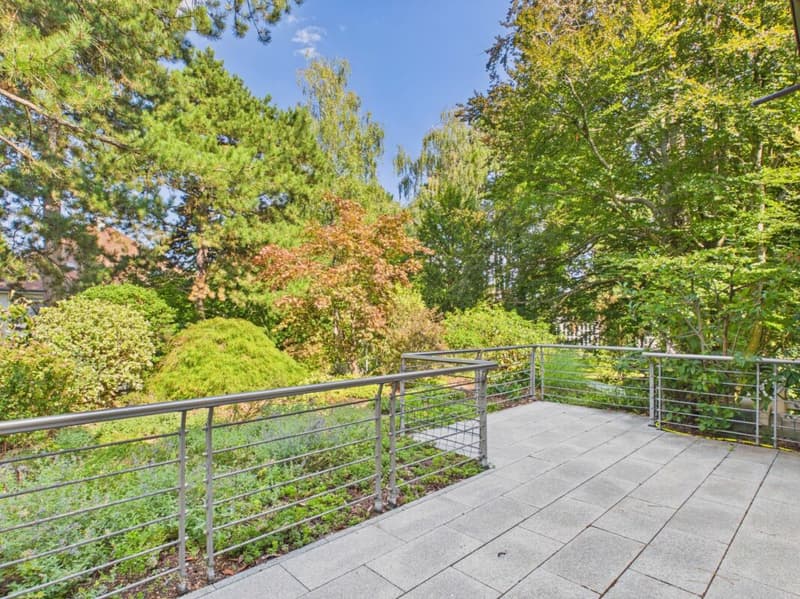 Stylish living on Bruderholz with chimney, balcony, terrace, and ornamental garden (17)
