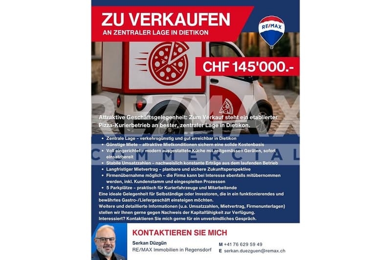 Pizzakurier zum Verkauf Zentrale Lage in Dietikon (2)