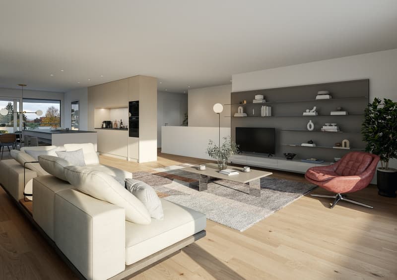 modern open-plan living space with contemporary design elements