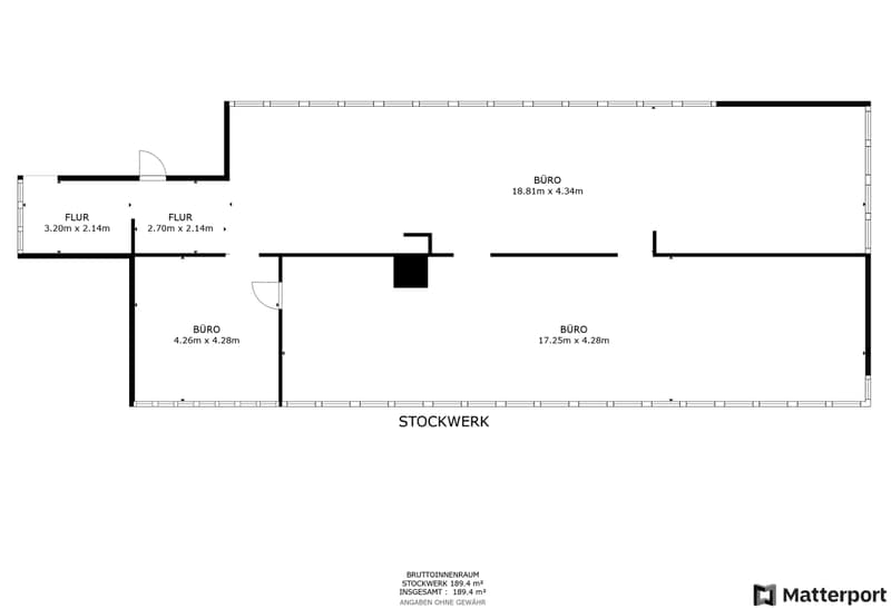 Grundriss Büroraum 1. OG