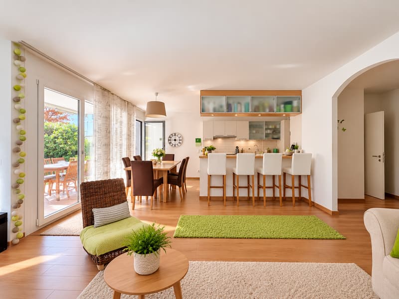 Bel appartement traversant de 5 pièces avec terrasse, immeuble MINERGIE (2)