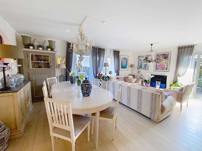 SUPERB APARTMENT WITH LARGE GARDEN, TERRACE AND VIEW OF THE LAKE AND THE ALPS (5)