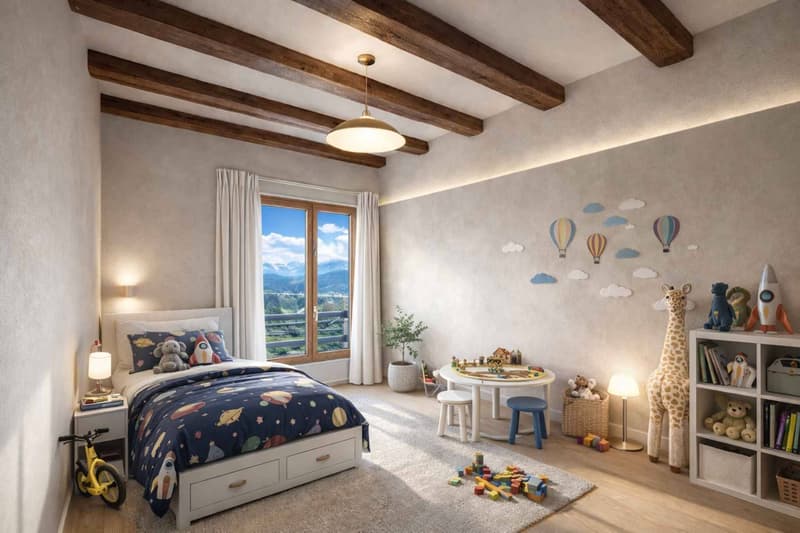 Beautiful village house renovated with charm, volumes and view of the Alps (10)