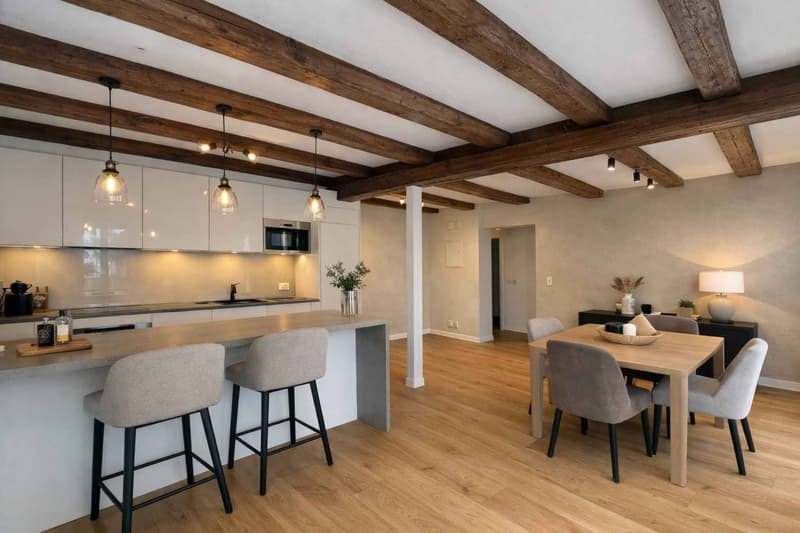 Beautiful village house renovated with charm, volumes and view of the Alps (3)
