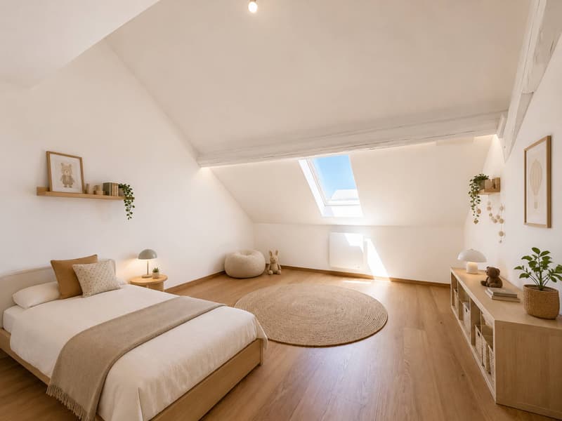 In the village center, 153 m2 attic with character (10)