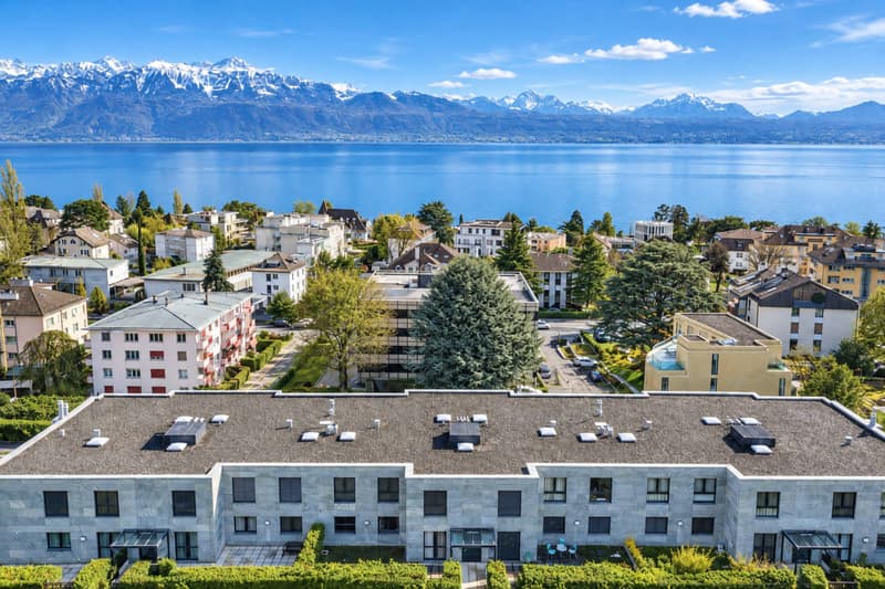 Duplex contemporain avec jardin privatif et vue sur les Alpes à Pully Sud (10)