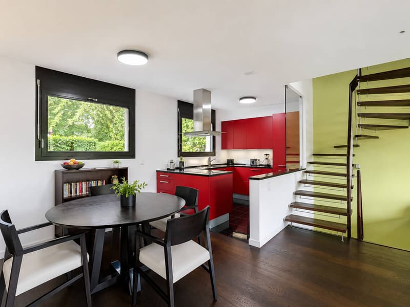 Villa a schiera contemporanea con giardini e vista aperta a Pully (5)