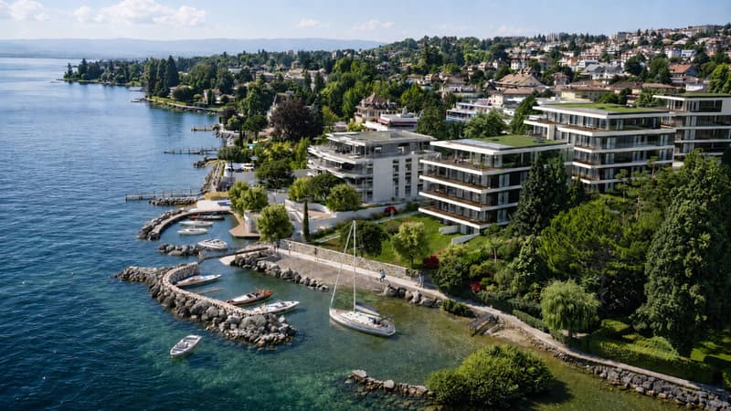 Attique contemporain avec vaste terrasse à un instant du lac (1)