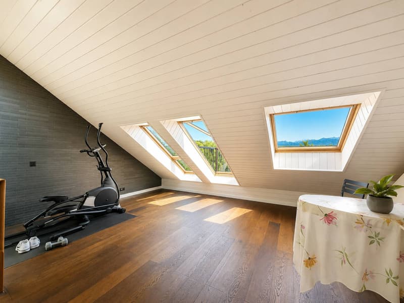 Villa mitoyenne contemporaine avec jardins et vue dégagée à Pully (9)