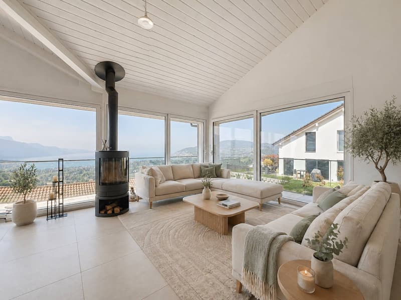 Schöne Familienvilla mit Panoramablick auf den See und die Alpen (2)