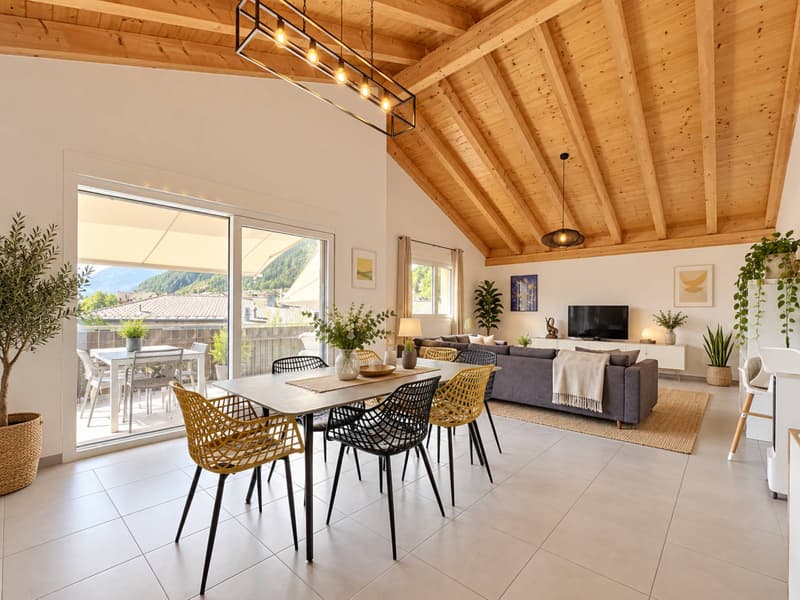 Au dernier étage, magnifique appartement de 4,5 pièces avec vue sur les montagnes (1)