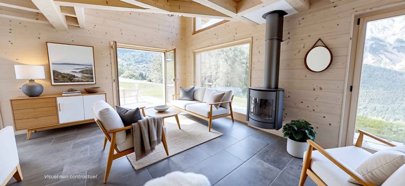 Projet neuf Chalet individuel en mélèze à fort potentiel énergétique (2)
