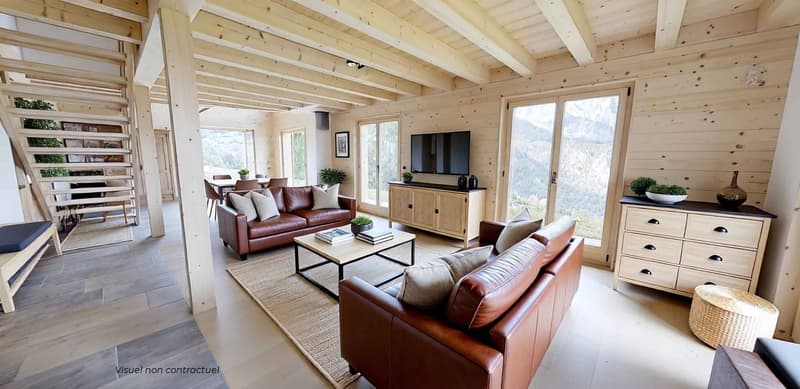 Projet neuf Chalet individuel en mélèze à fort potentiel énergétique (1)