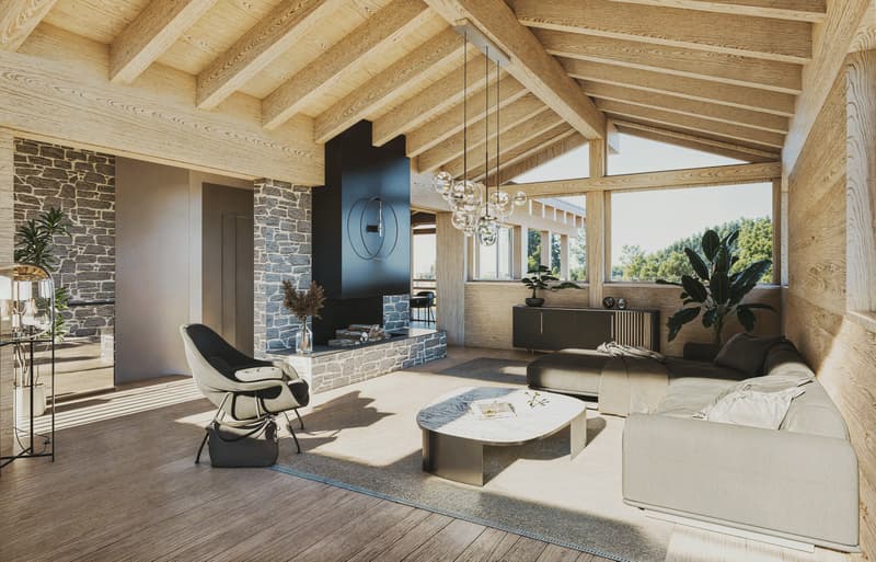Projet de chalet individuel avec vue panoramique et permis de construire en force (5)