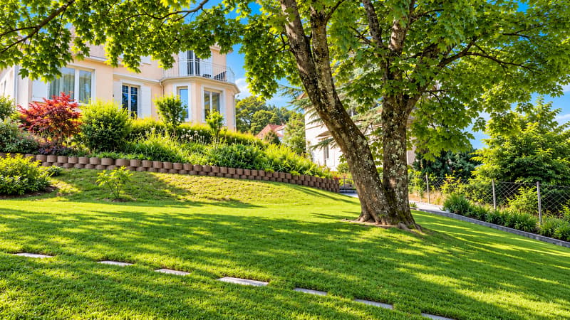 Villa de caractère avec jardin arborisé et échappée sur le lac et les Alpes (1)