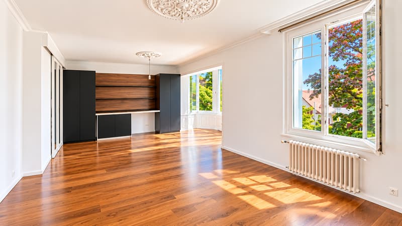 Villa de caractère avec jardin arborisé et échappée sur le lac et les Alpes (3)