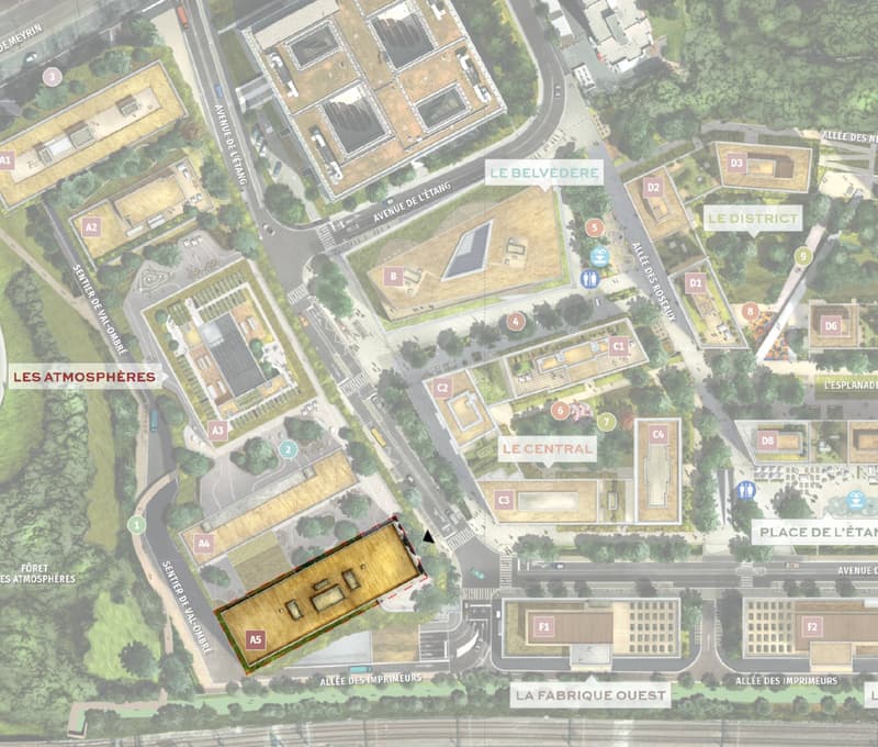 Superficie di uffici in affitto nel Quartier de l'Etang (8)