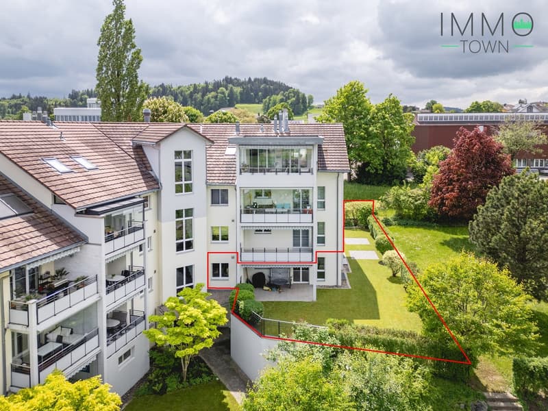 Wohnen mit Weitblick: Grosszügige Gartenwohnung mit 280 m² fantastischem, privatem Gartenparadies (14)