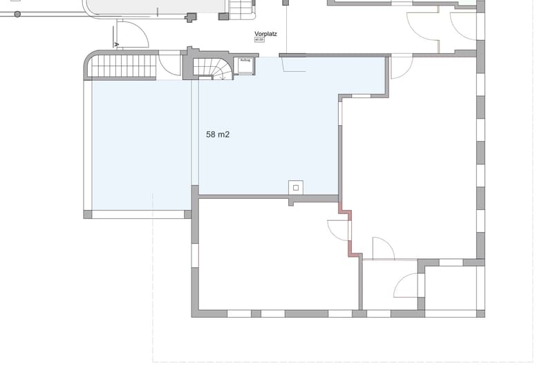 Grundriss Gewerbefläche ehem. Gastroküche