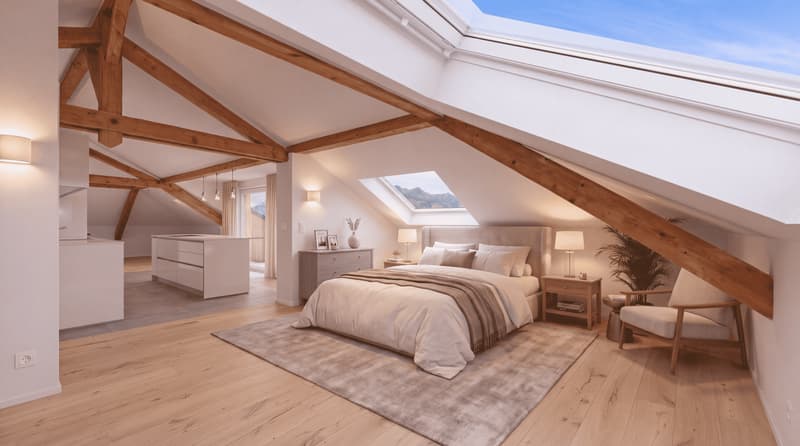 Loft rénové sous combles à Bulle (5)
